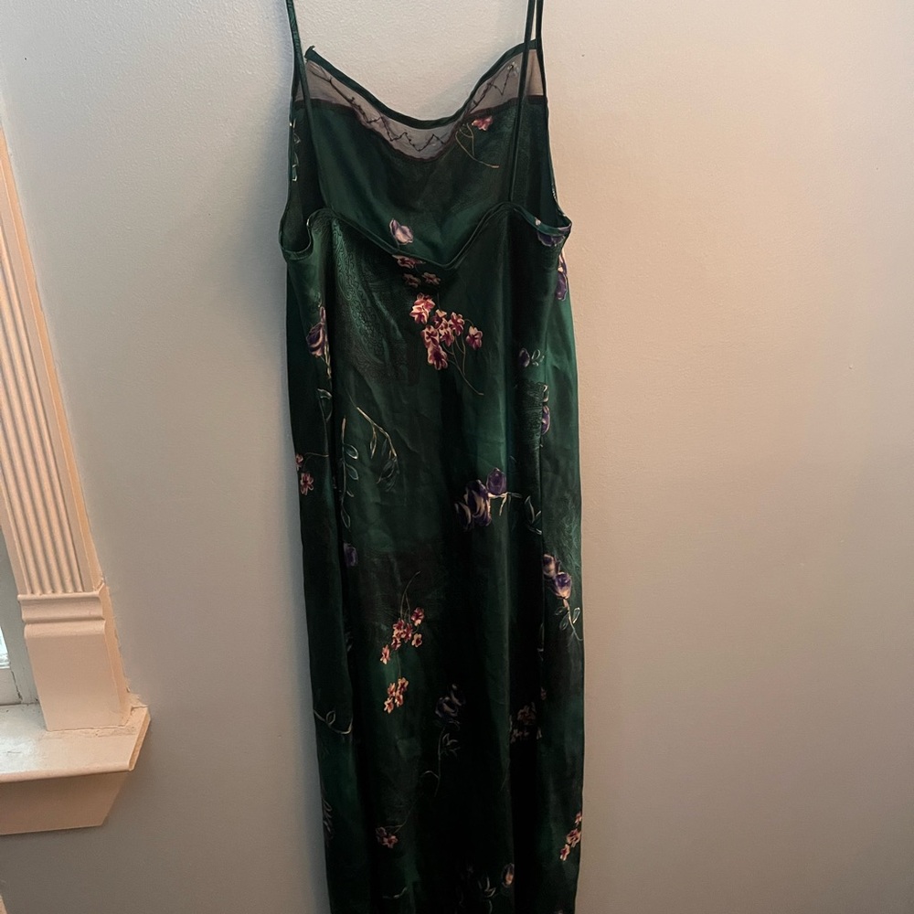 Elegant Green Floral Dress